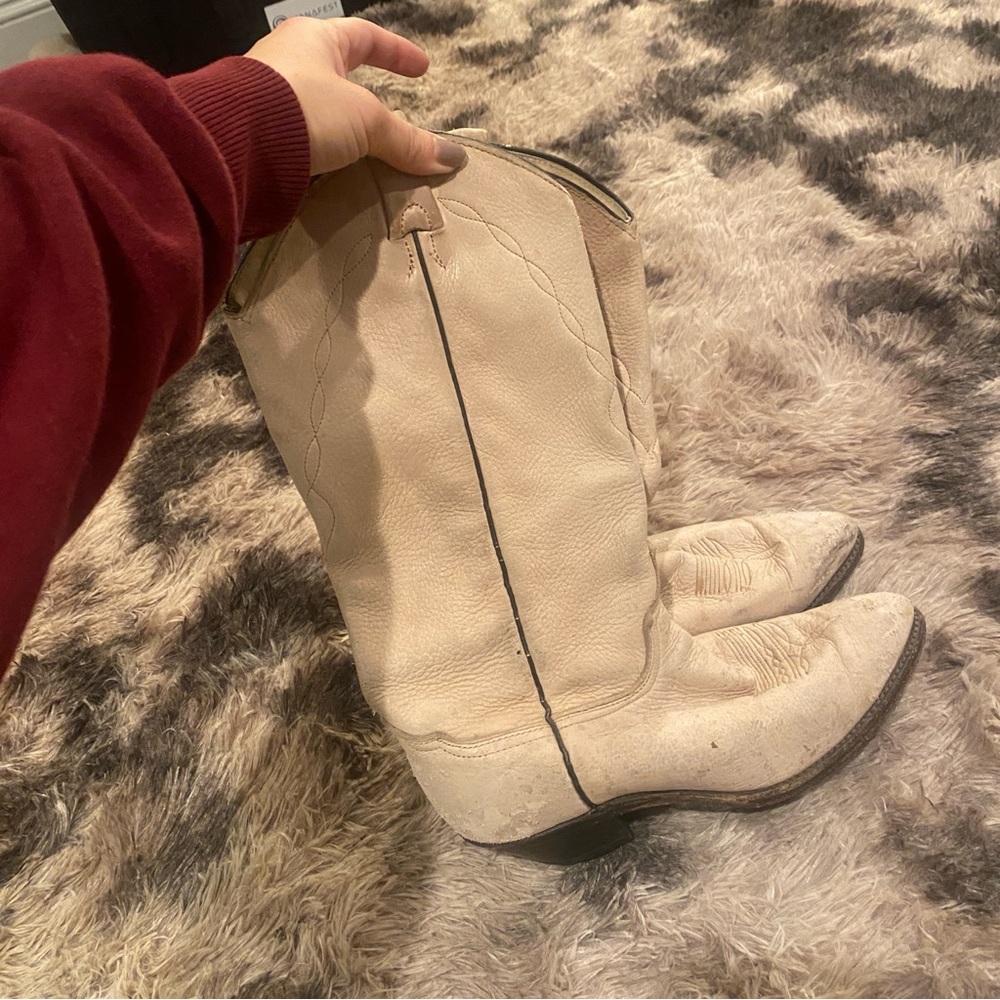 Women's Beige Cowboy Boots